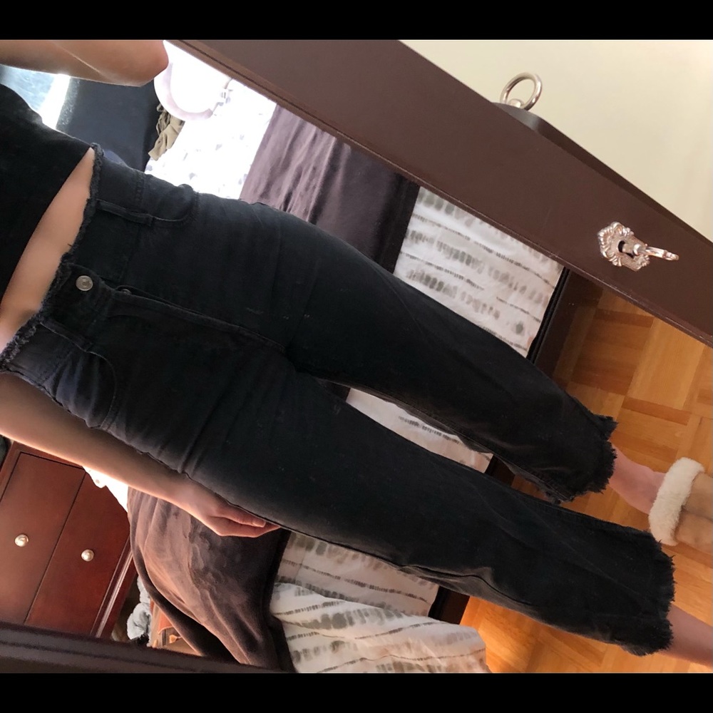 High Waisted Black Denim Jeans